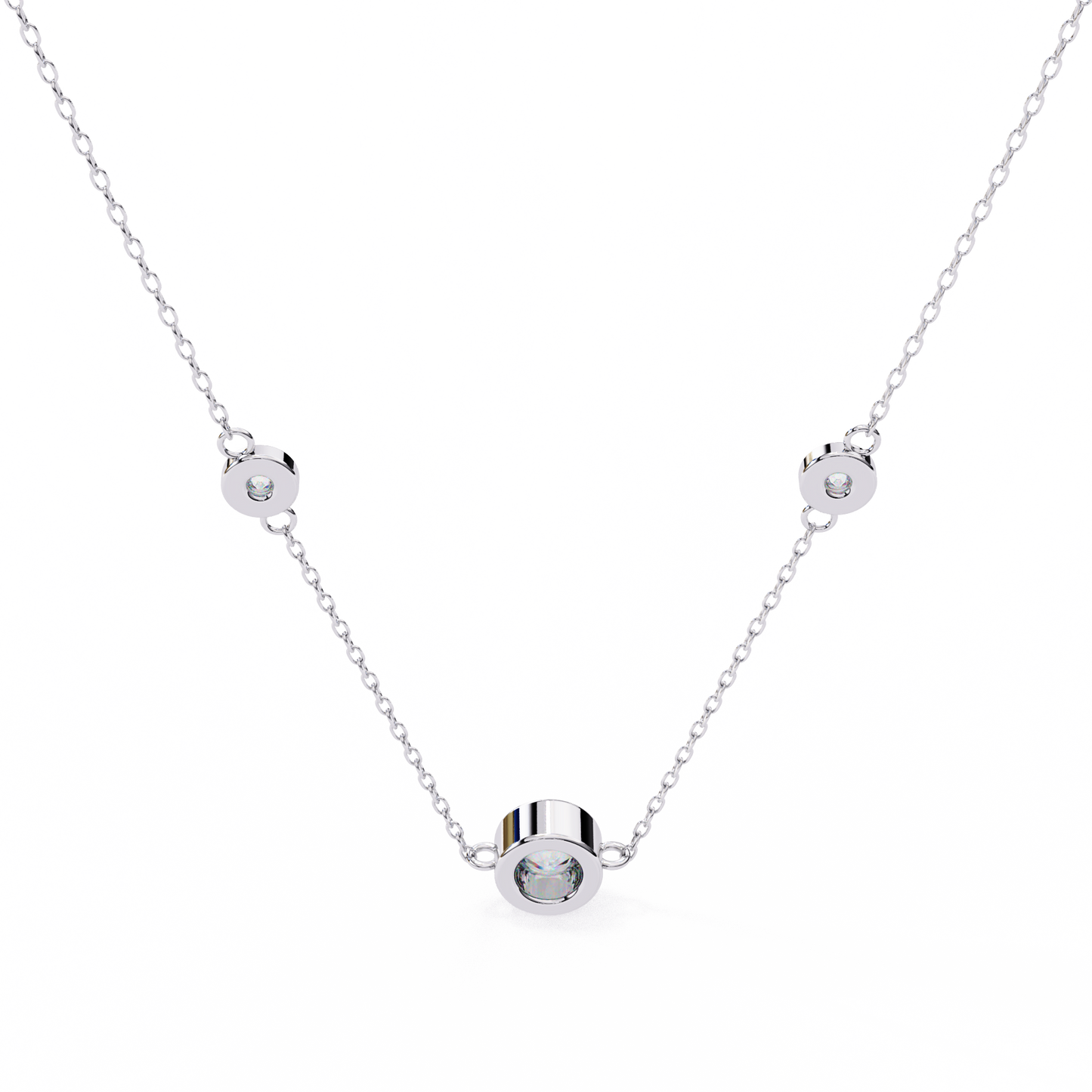 Silver Trinity Sparkle Necklace