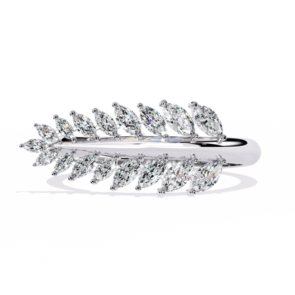 Silver Marquise Leaf Ring