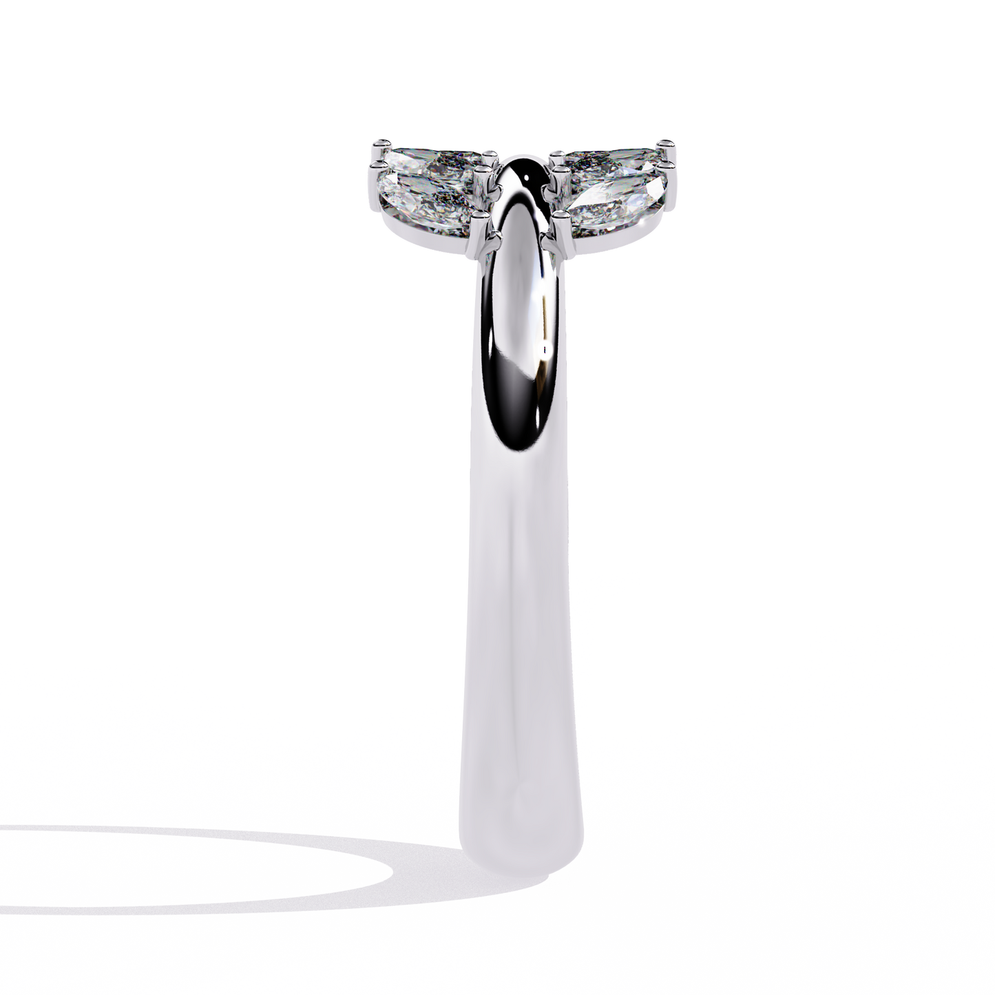 Silver Marquise Leaf Ring