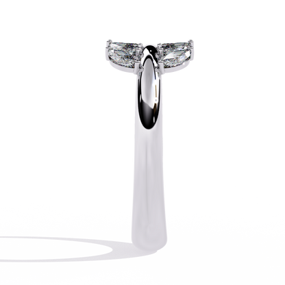 Silver Marquise Leaf Ring