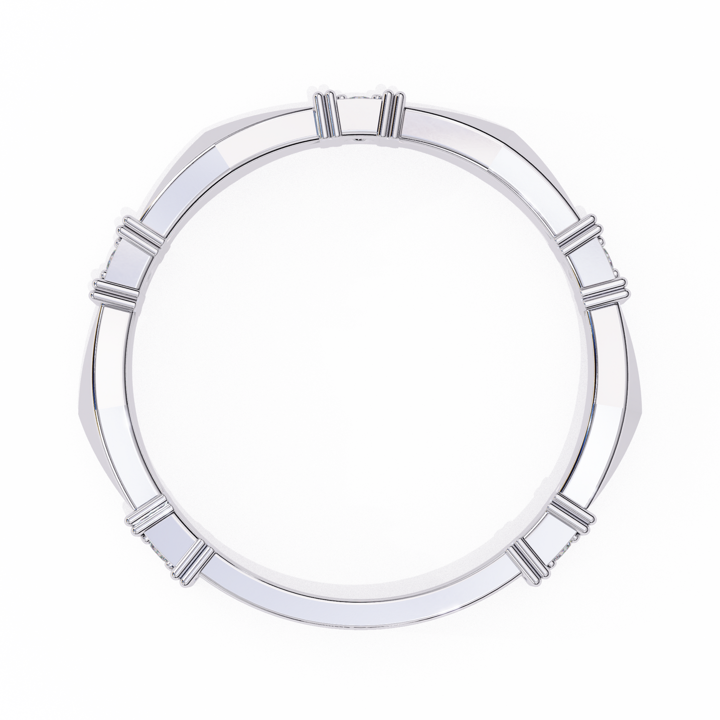 Silver Modern Mosaic Ring