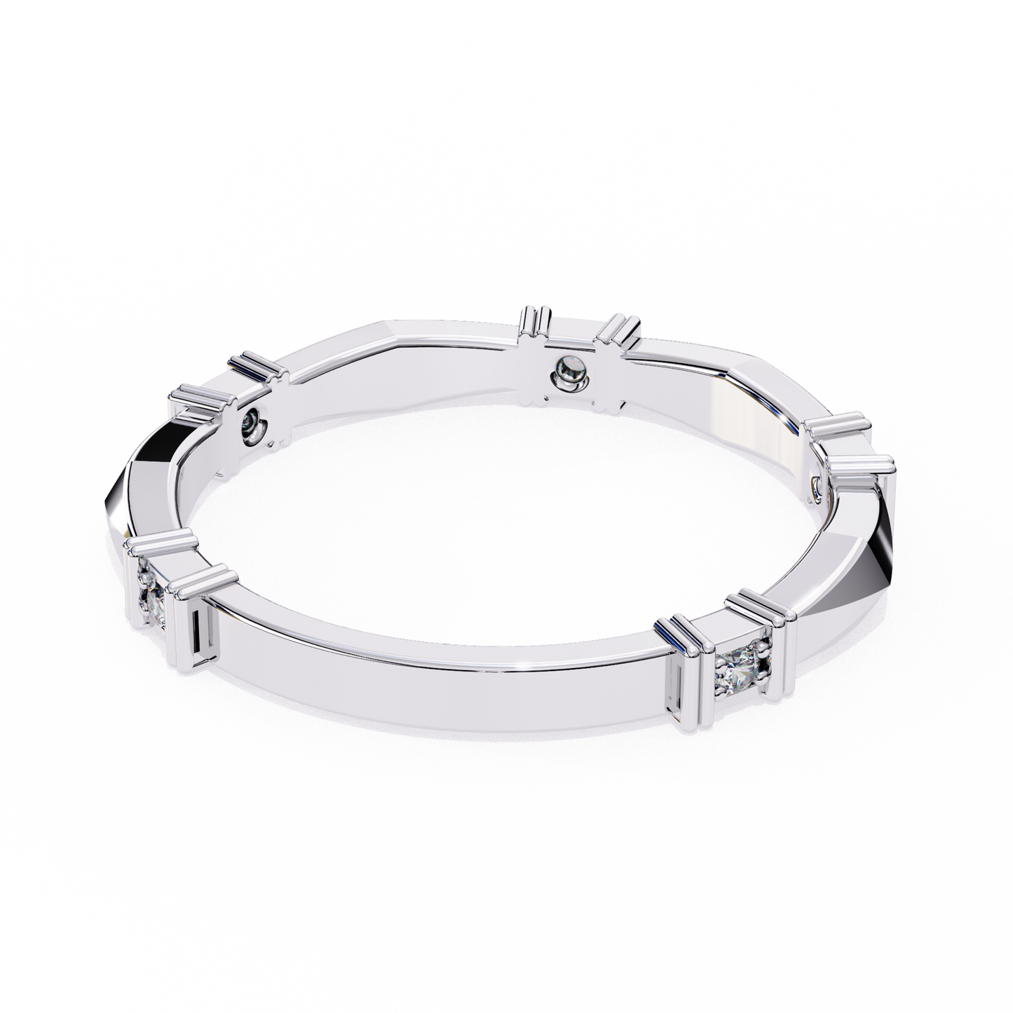 Silver Modern Mosaic Ring