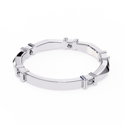 Silver Modern Mosaic Ring