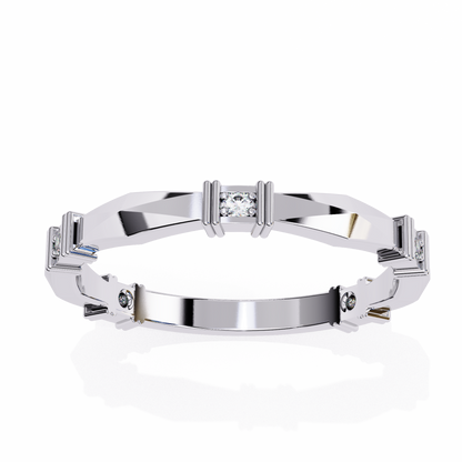 Silver Modern Mosaic Ring
