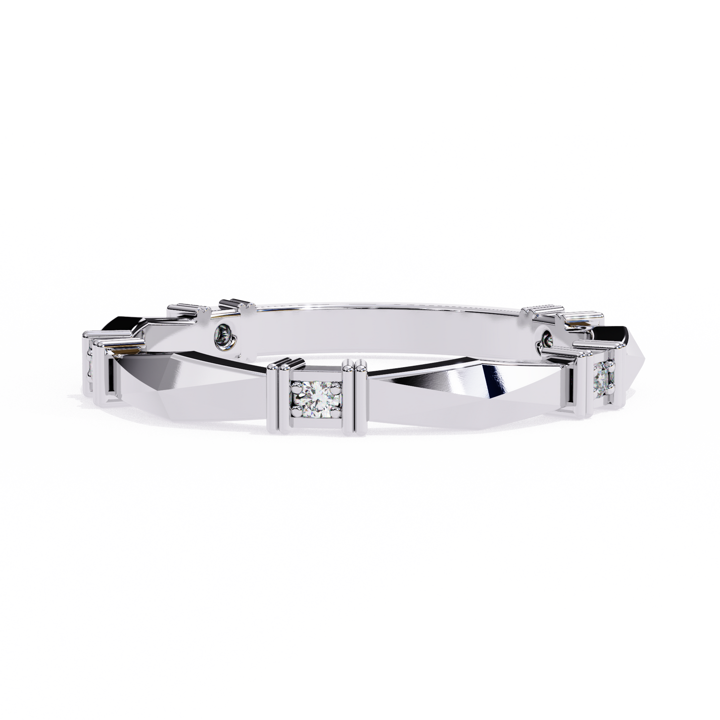 Silver Modern Mosaic Ring