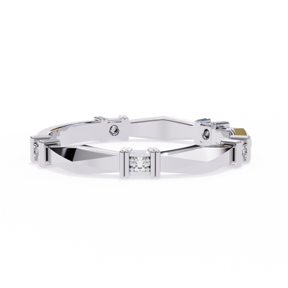Silver Modern Mosaic Ring