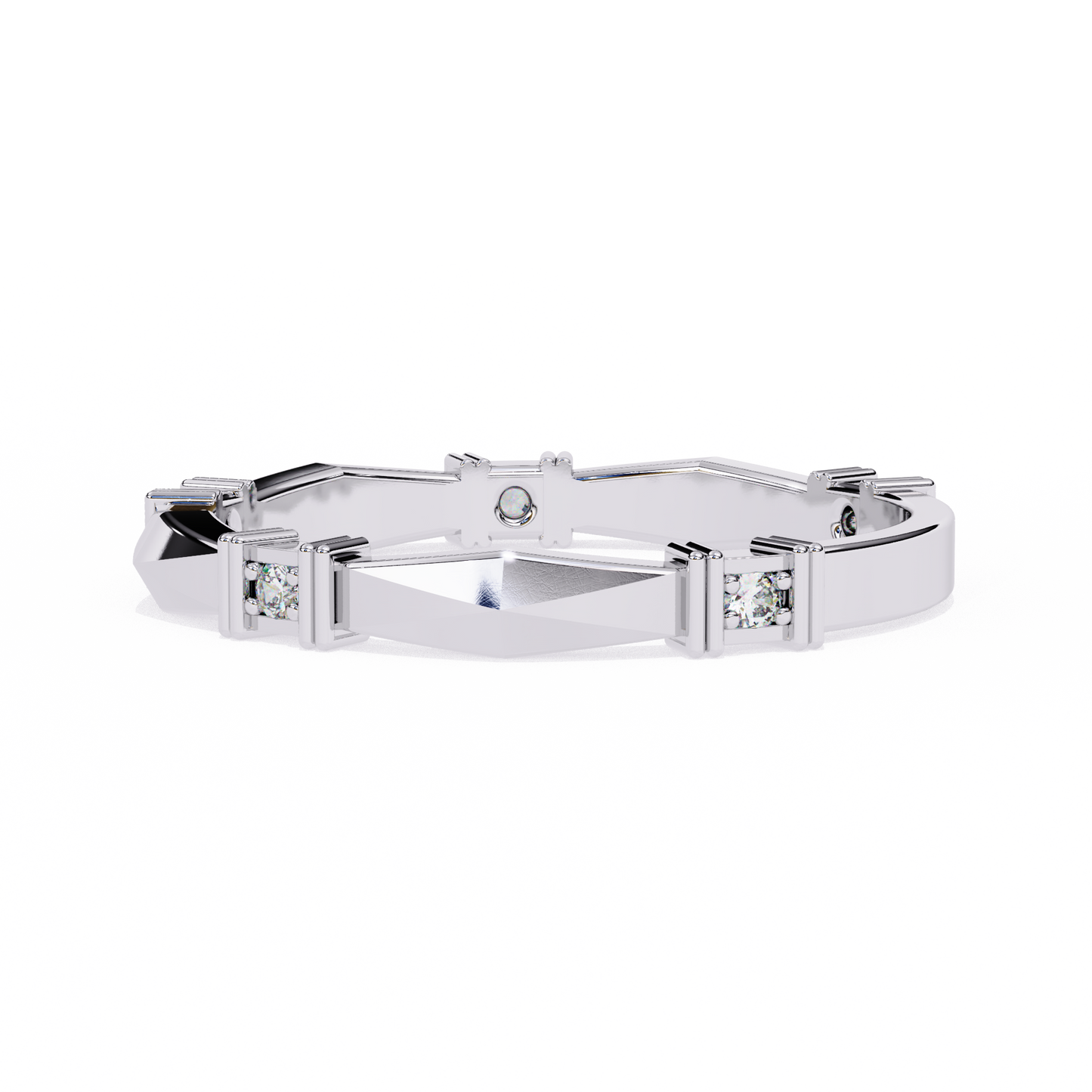 Silver Modern Mosaic Ring