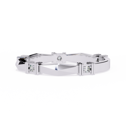 Silver Modern Mosaic Ring
