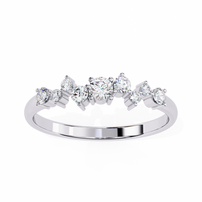 Silver Firework Diamond Ring