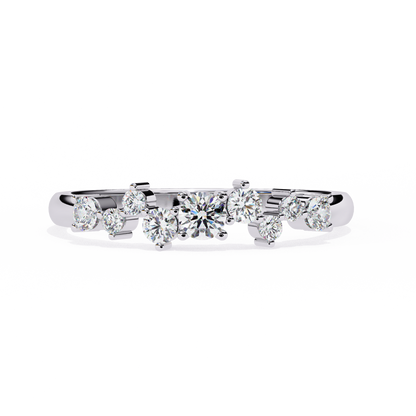 Silver Firework Diamond Ring