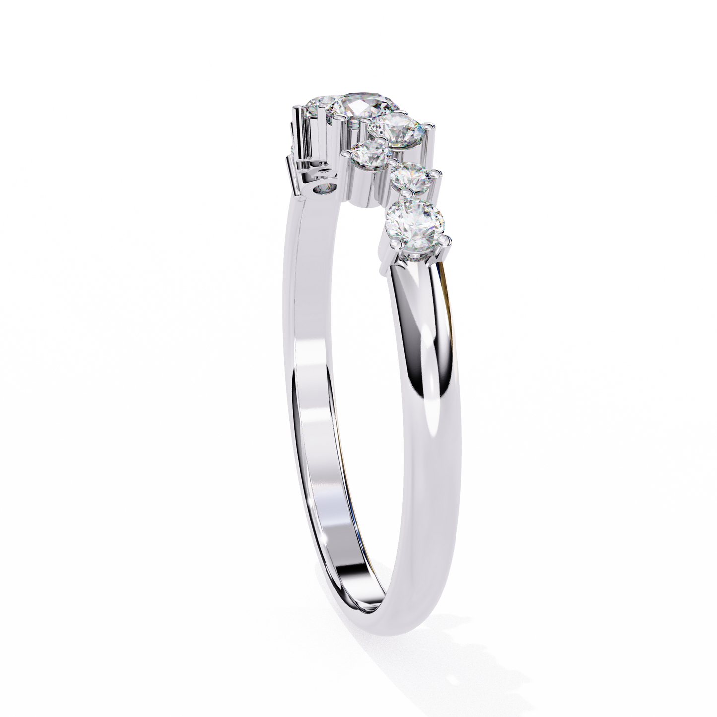 Silver Firework Diamond Ring