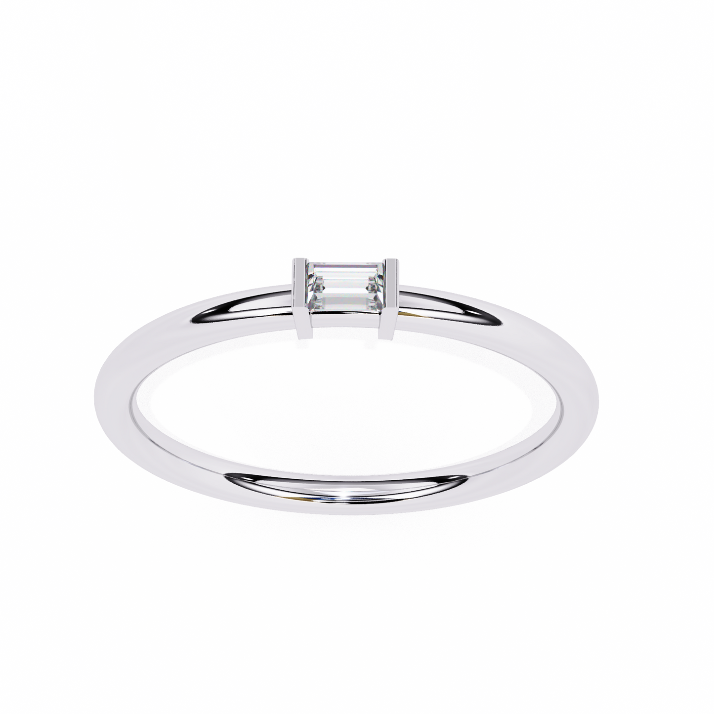 Silver Stackable Baguette Ring