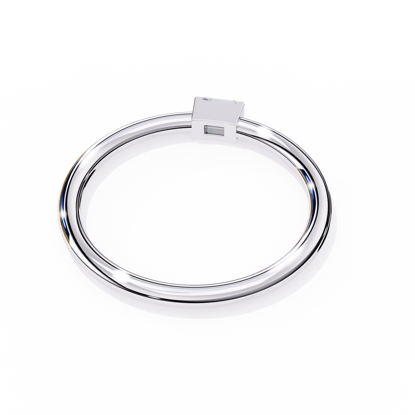 Silver Stackable Baguette Ring