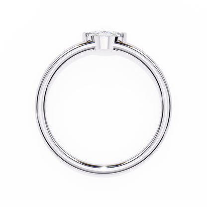 Silver Minimalist Marquise Ring