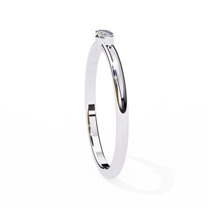 Silver Minimalist Marquise Ring