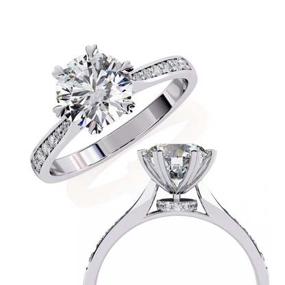 Silver Romantic Solitaire Ring