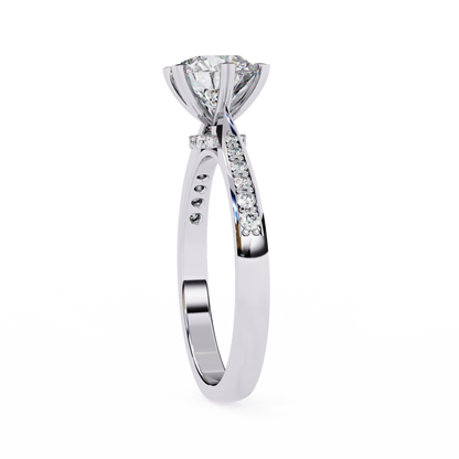 Silver Romantic Solitaire Ring