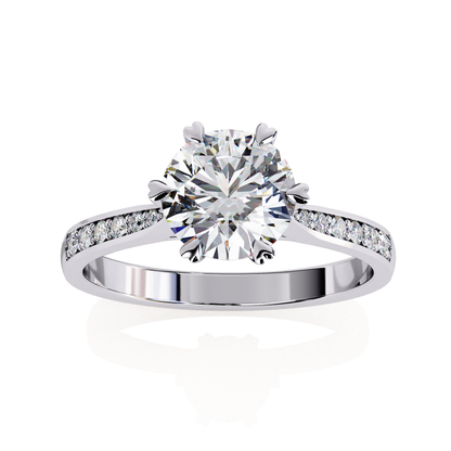 Silver Romantic Solitaire Ring
