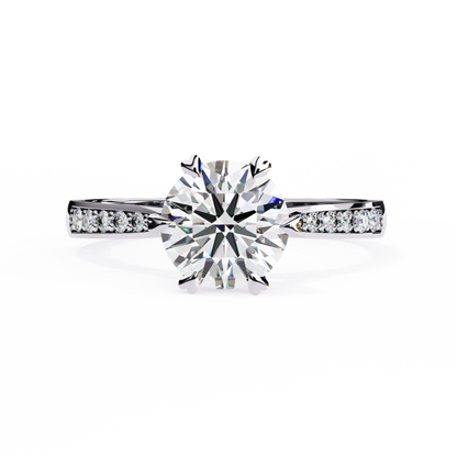 Silver Romantic Solitaire Ring