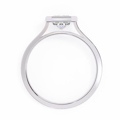 Silver Deco Emerald Ring