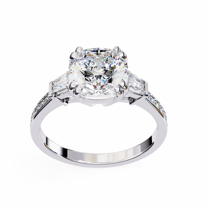 Silver Promise Trapezoid Ring