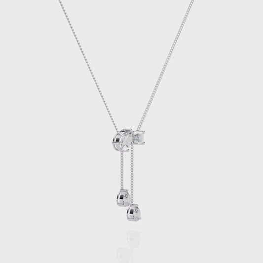 Silver Toi Et Moi necklace
