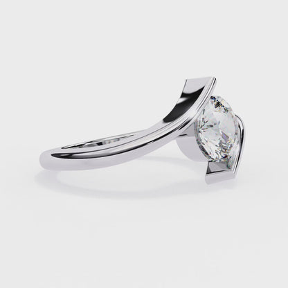 Silver Open Solitaire Ring
