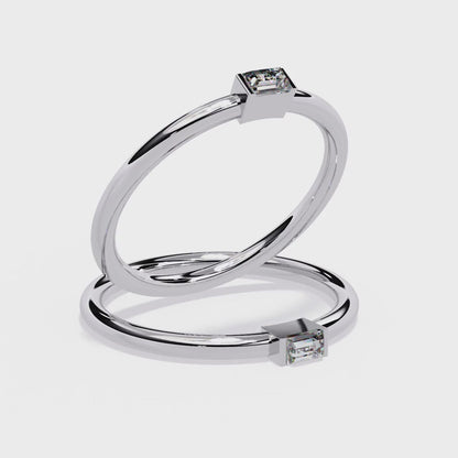 Silver Stackable Baguette Ring