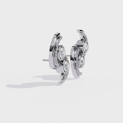 Silver Vortex Sparkle Studs