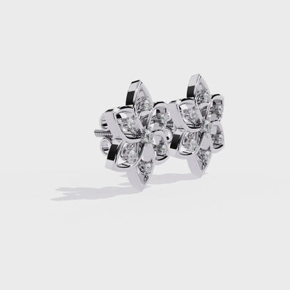Silver Blossom Sparkle Studs
