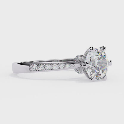 Silver Romantic Solitaire Ring