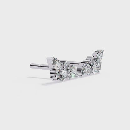 Silver Diamond Blossom earrings